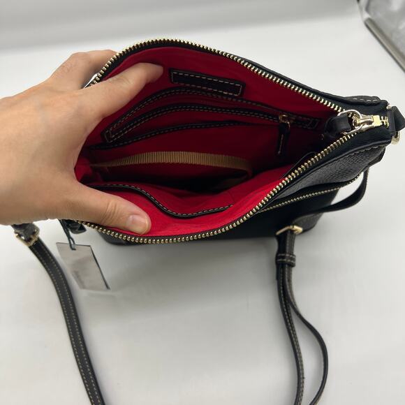 Dooney & Bourke Pebble Leather Crossbody Purse Black Color - Picture 5 of 15